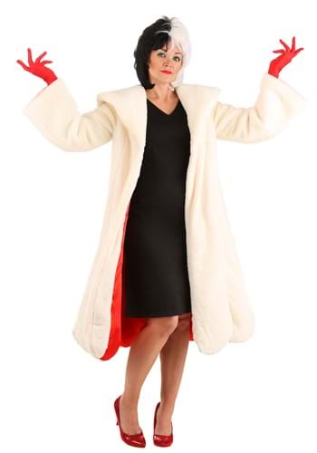 Click Here to buy Deluxe Cruella De Vil Coat Womens Costume from HalloweenCostumes, CDN Funds & Shipping