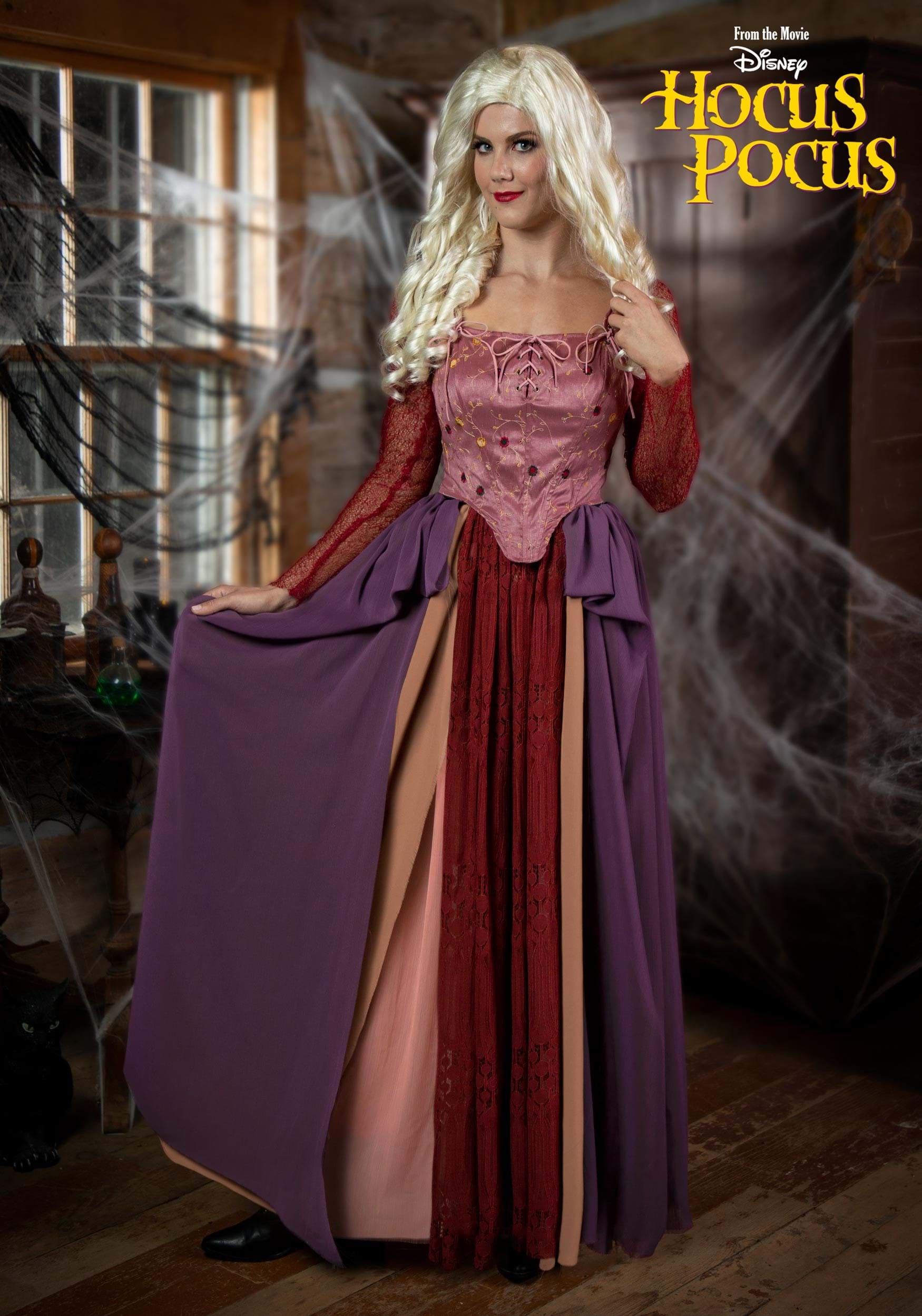Hocus Pocus Sarah Sanderson Cosplay Costume Witch Robe Dress Halloween Outfit