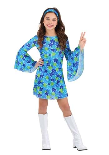 Click Here to buy 70s Wild Flower Girls Dress Costume from HalloweenCostumes, CDN Funds & Shipping
