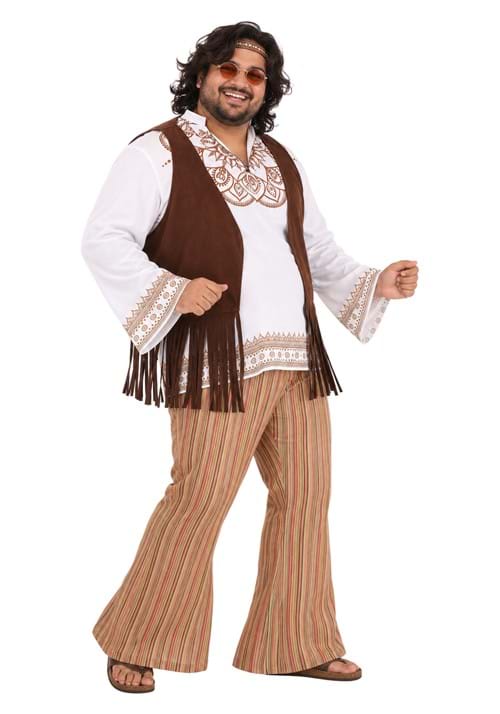 Men's Plus Size Woodstock Hippie Costume New Main