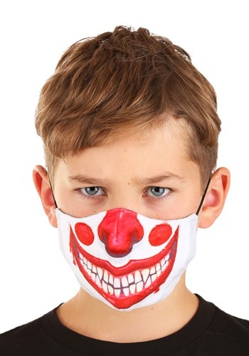 Click Here to buy Clown Sublimated Face Mask for Kids. from HalloweenCostumes, CDN Funds & Shipping