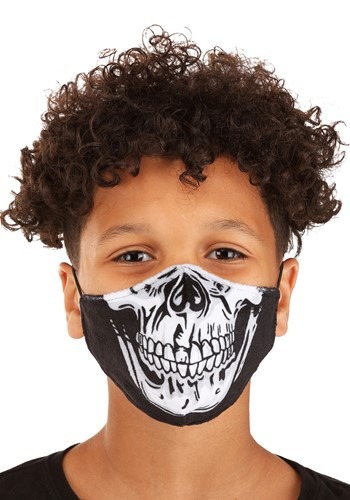 Click Here to buy Skeleton Sublimated Face Mask for Kids from HalloweenCostumes, CDN Funds & Shipping
