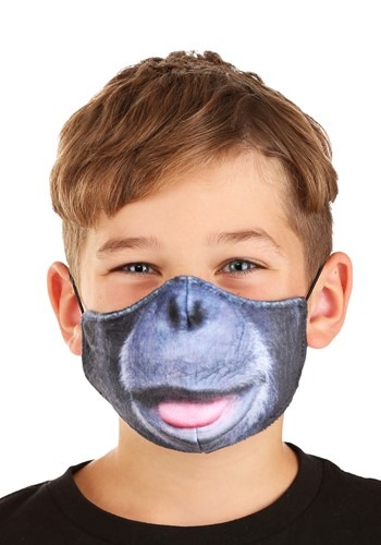 Click Here to buy Gorilla Sublimated Face Mask for Kids from HalloweenCostumes, CDN Funds & Shipping