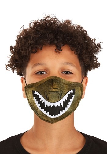 Click Here to buy Dinosaur Sublimated Face Mask for Kids from HalloweenCostumes, CDN Funds & Shipping