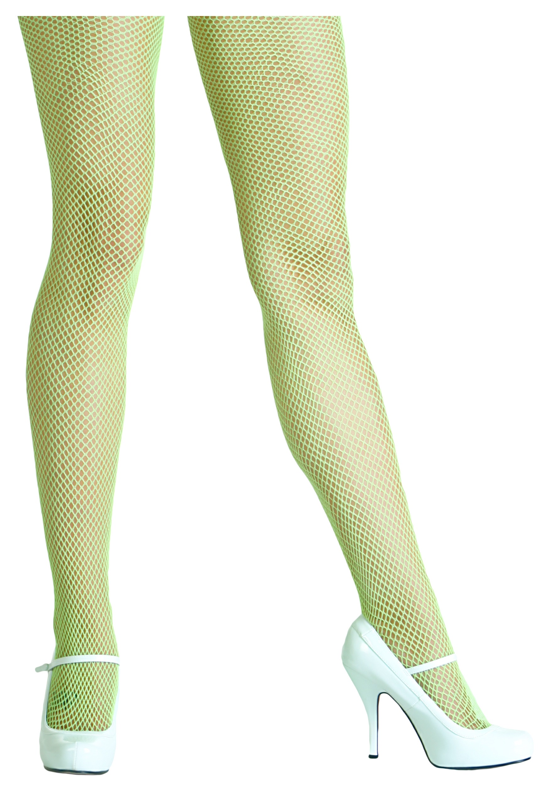Neon Green Fishnet Leggings - Mystique Costumes