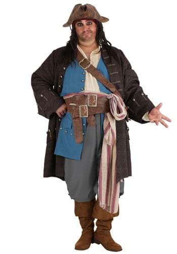 Click Here to buy Plus Size Mens Authentic Captain Jack Sparrow Costume from HalloweenCostumes, CDN Funds & Shipping