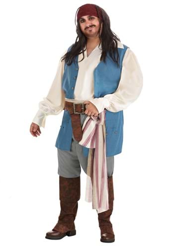 Click Here to buy Plus Size Mens Captain Jack Sparrow Costume from HalloweenCostumes, CDN Funds & Shipping