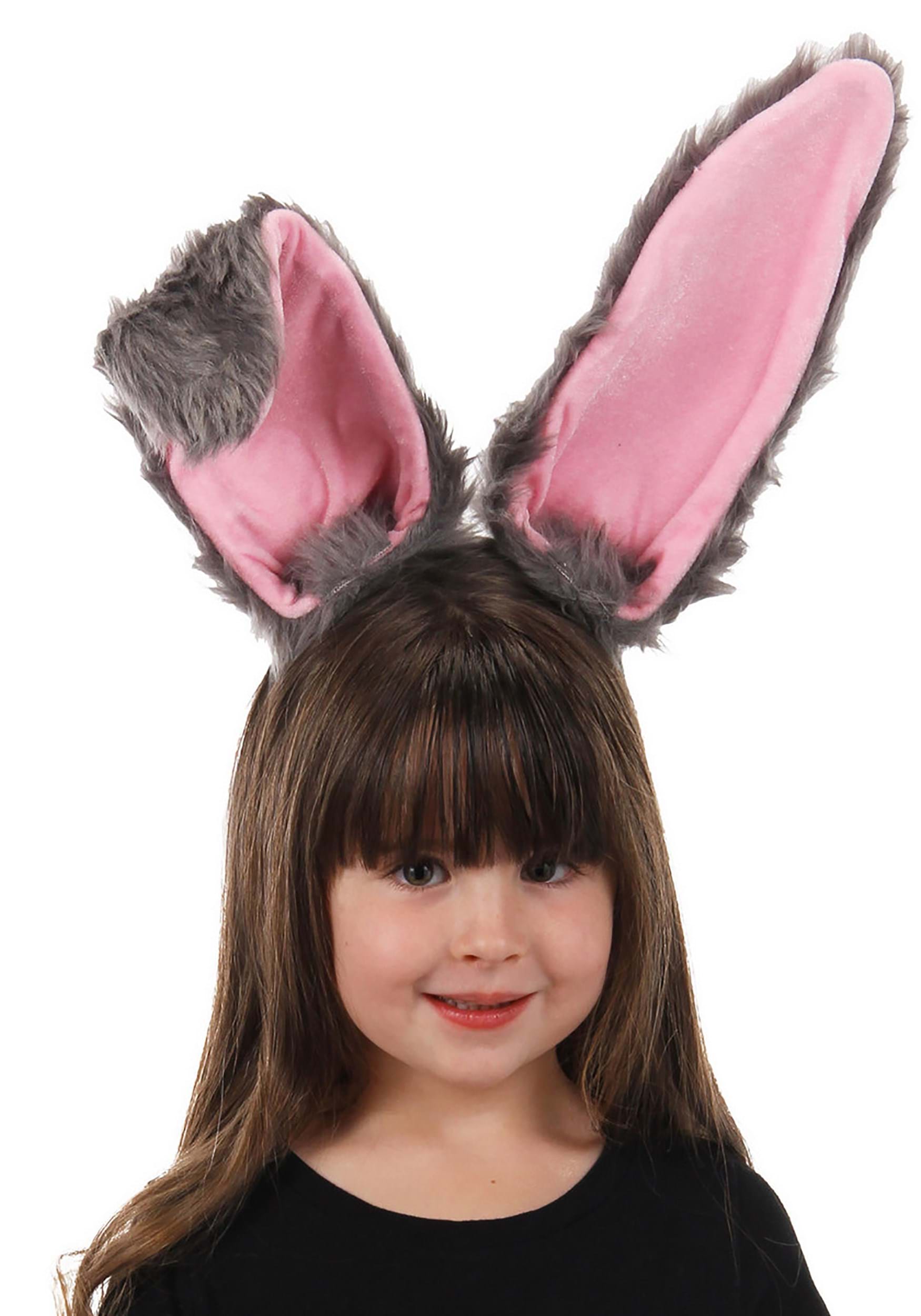 Gray Bendy Bunny Ears Accessory Headband , Animal Ears