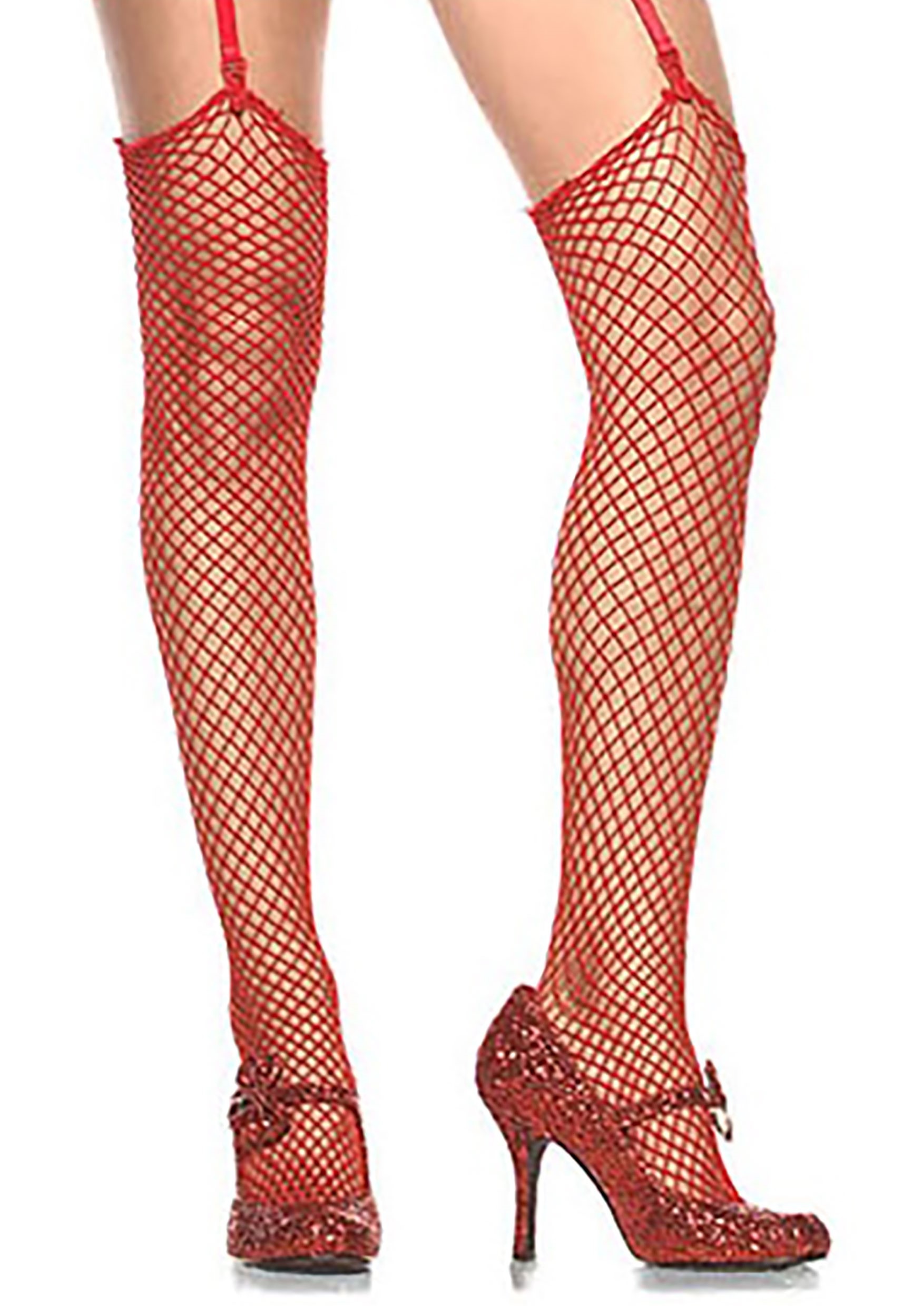 Womens fishnet tights green red costume accessories female