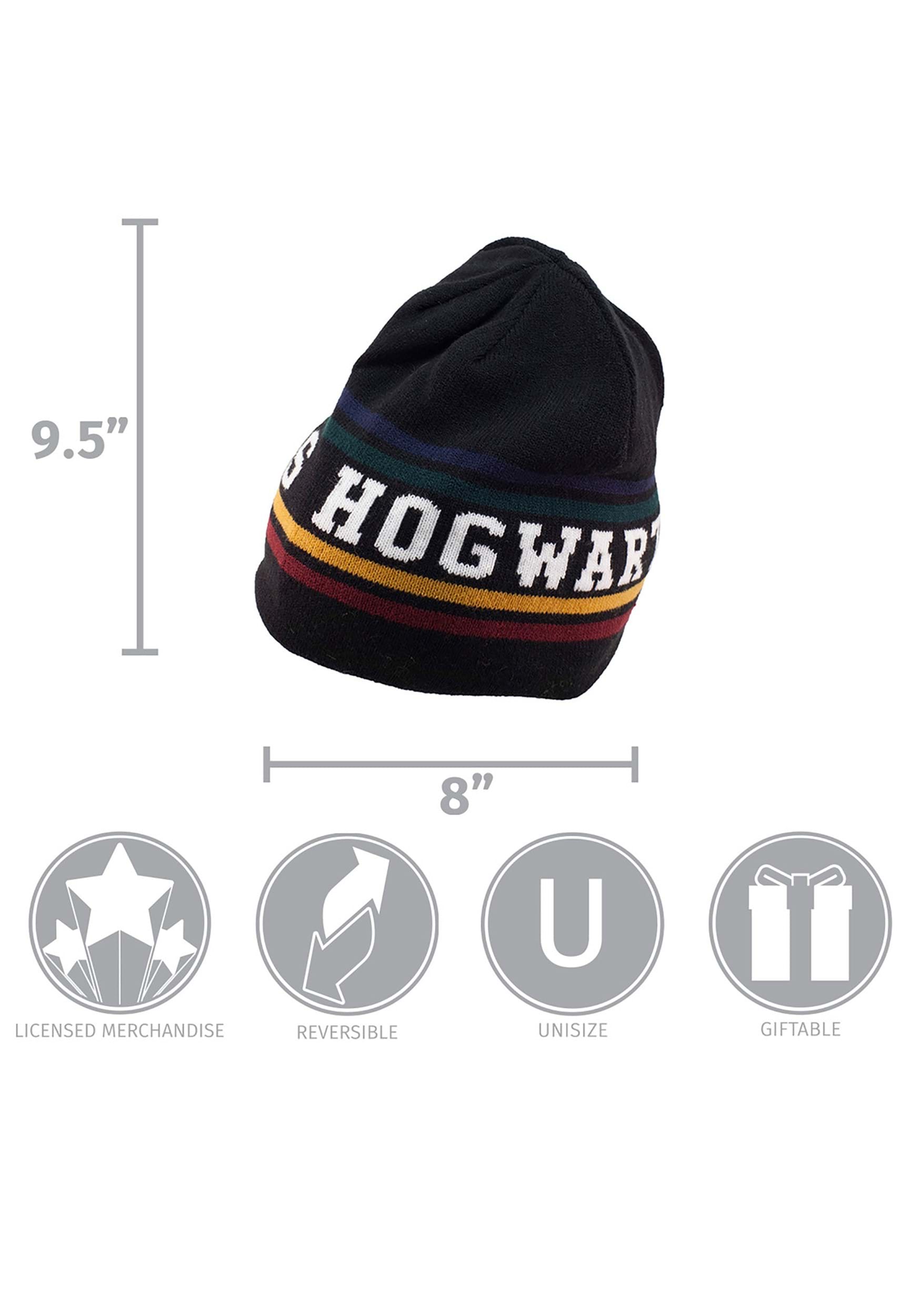 Hogwarts Reversible Black Knit Beanie , Hogwarts Winter Hats