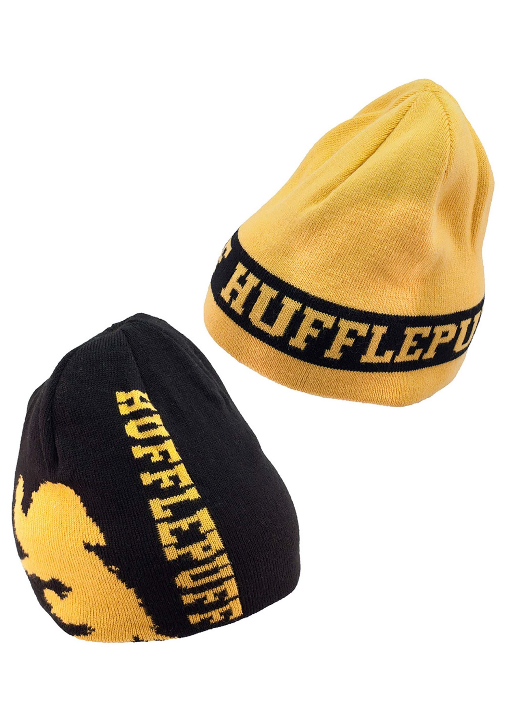 Hufflepuff Reversible Knit Yellow Beanie , Winter Beanies