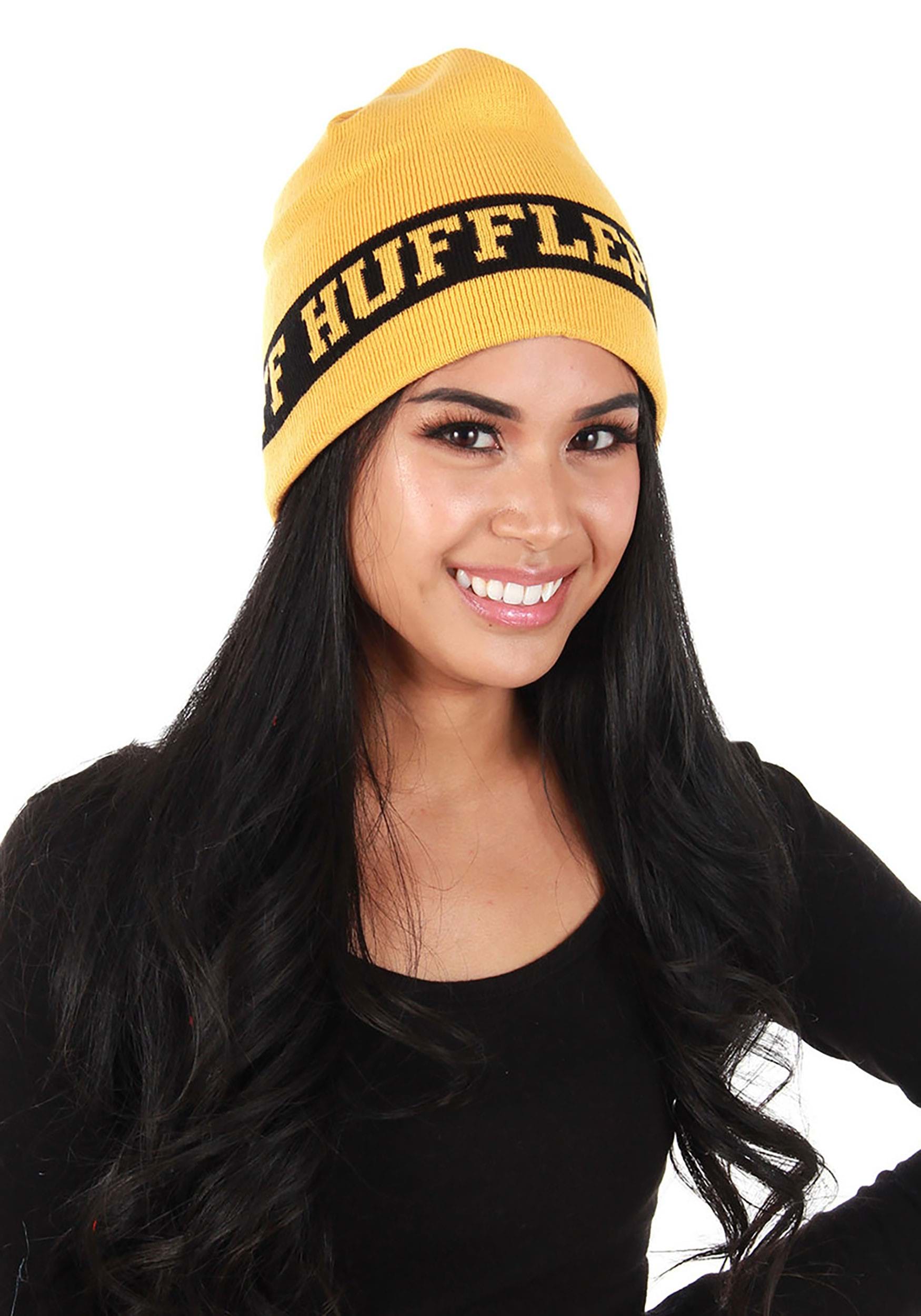 Hufflepuff Reversible Knit Yellow Beanie , Winter Beanies