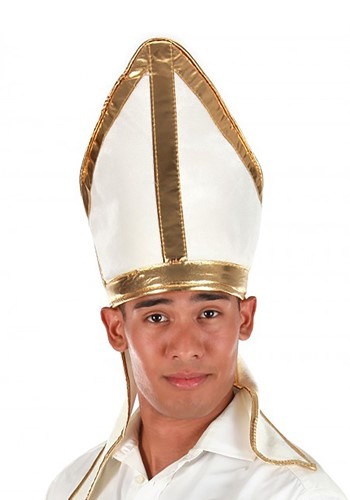 Click Here to buy Pope Plush White Costume Hat from HalloweenCostumes, CDN Funds & Shipping