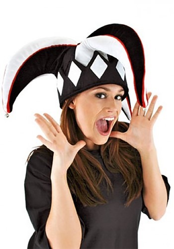 Click Here to buy Court Jester Plush Black & White Hat from HalloweenCostumes, CDN Funds & Shipping