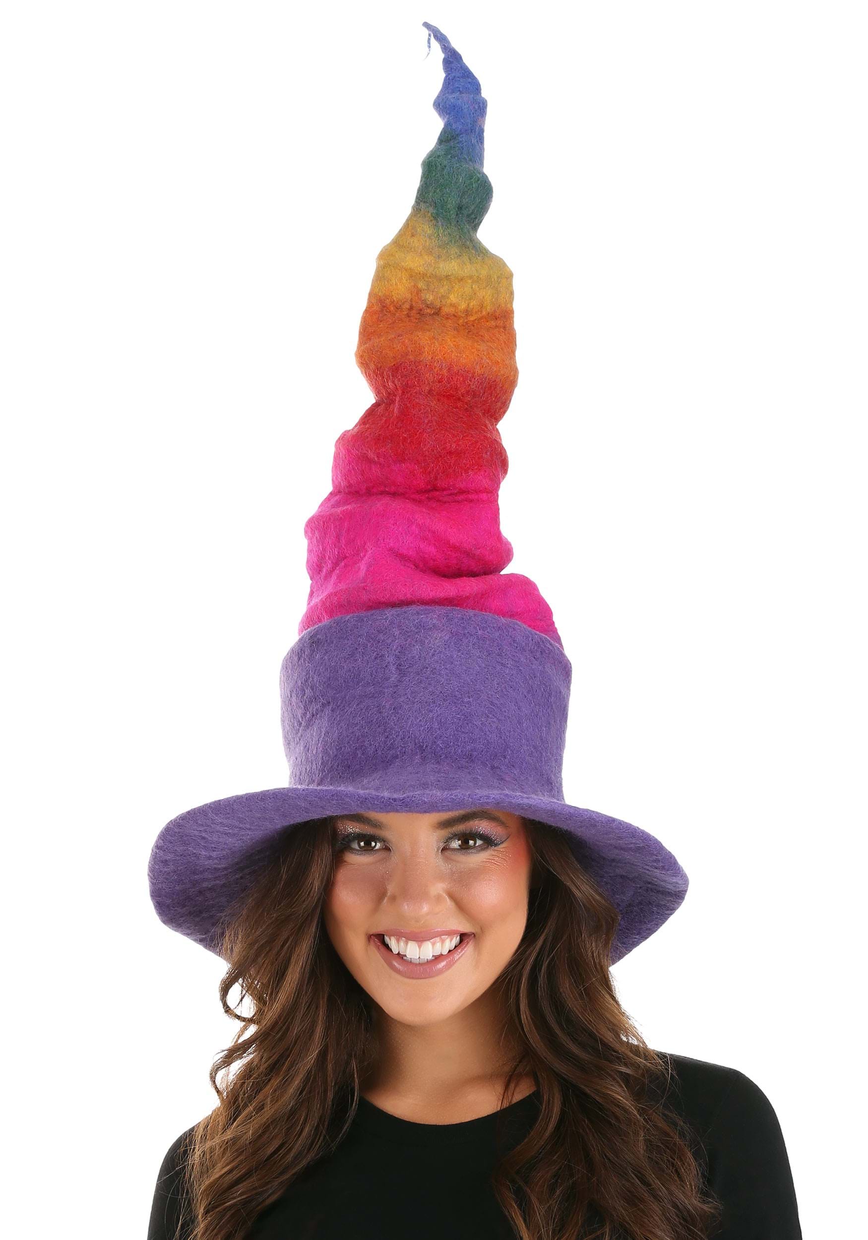 Heartfelted Rainbow Borealis Witch Costume Hat