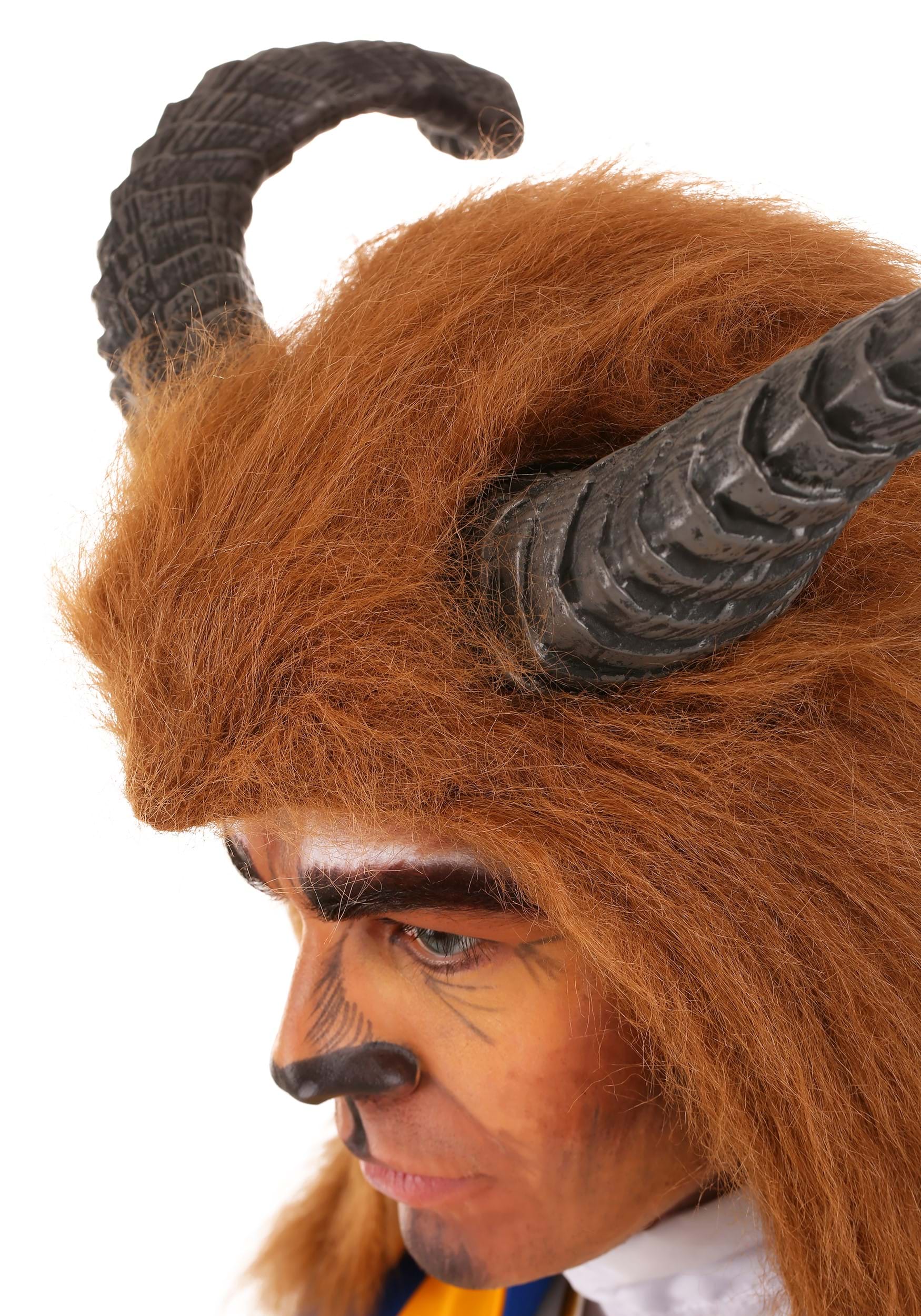 Brown Beast Costume Hood With Horns