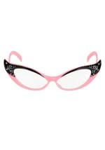 Pink/Clear Vintage Cat Eyes Glasses Alt 1