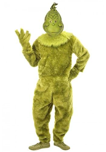 Click Here to buy The Grinch Deluxe Mens Jumpsuit w/ Latex Mask from HalloweenCostumes, CDN Funds & Shipping