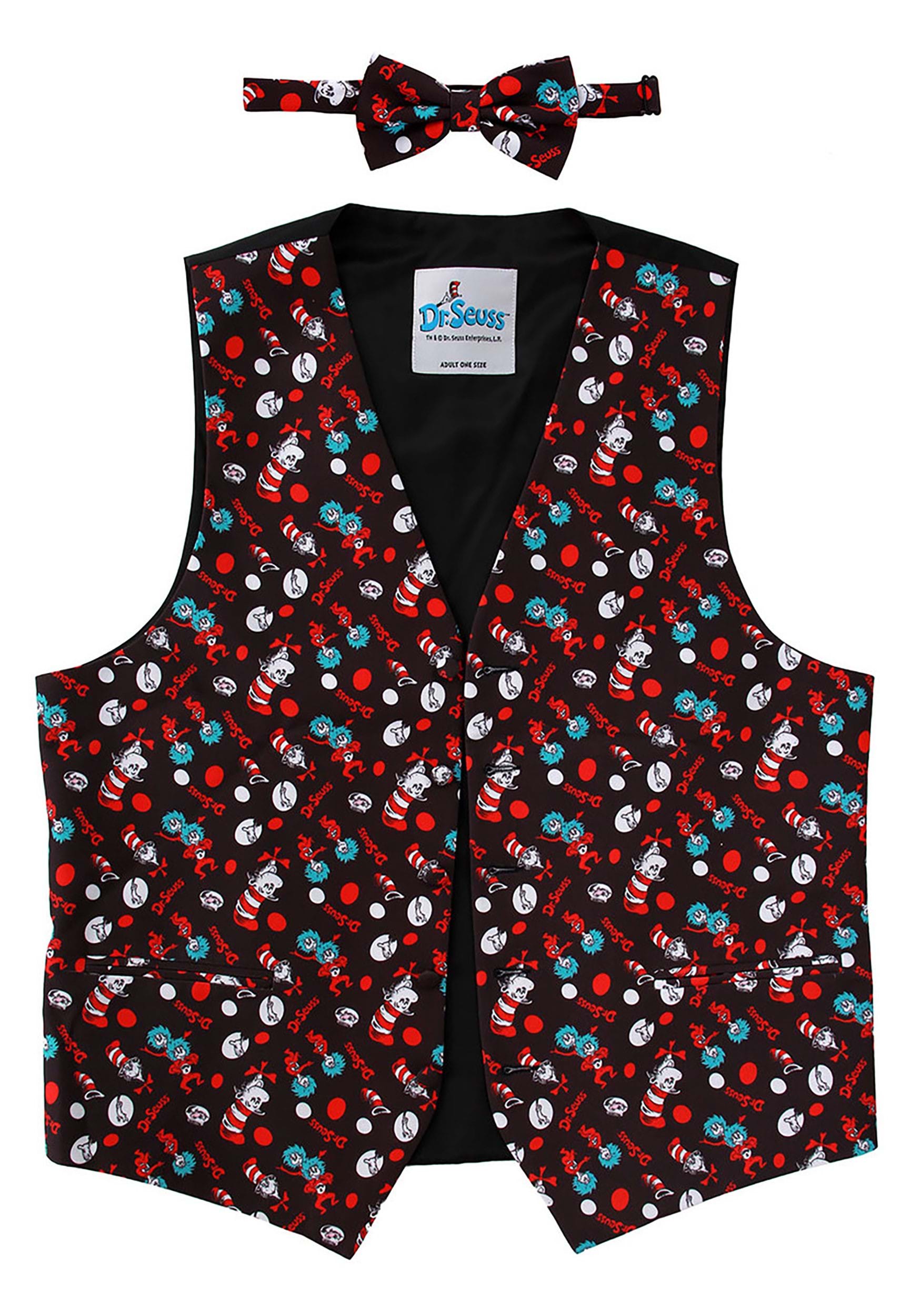 The Cat In The Hat Pattern Bow Tie & Vest Kit