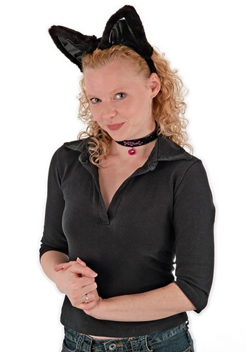 Cat Ears Headband Collar & Tail Black Kit