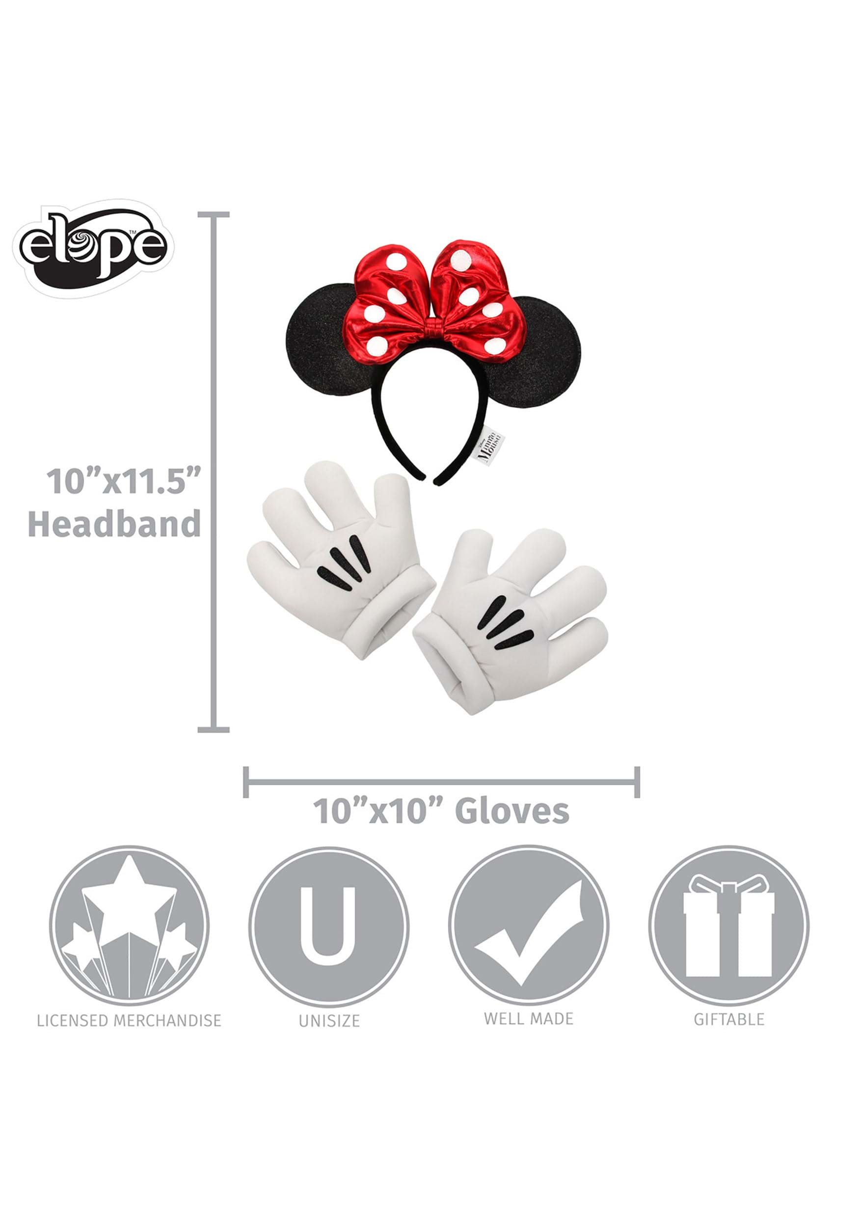 Minnie Glitter Headband & Gloves Set