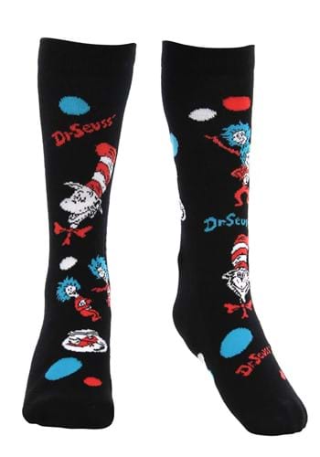 Click Here to buy The Cat In The Hat Pattern Socks for Kids from HalloweenCostumes, CDN Funds & Shipping