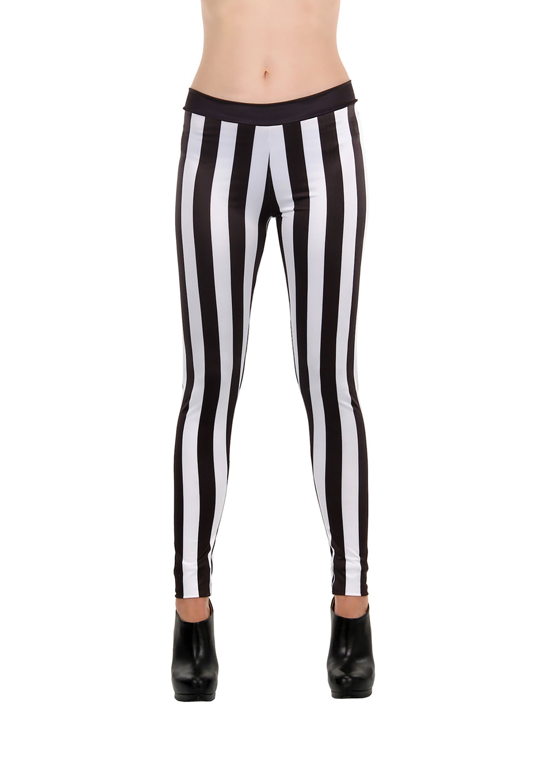 White With Black Stripes Leggings - Buy White With Black Stripes Leggings  online in India