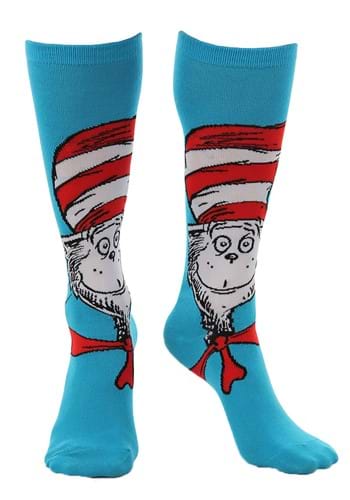 Click Here to buy The Cat in the Hat Knee High Socks from HalloweenCostumes, CDN Funds & Shipping