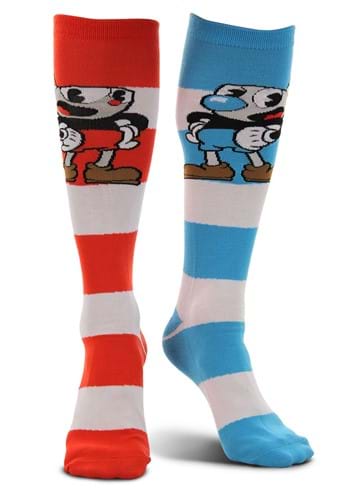Cuphead & Mugman Striped Knee High Socks