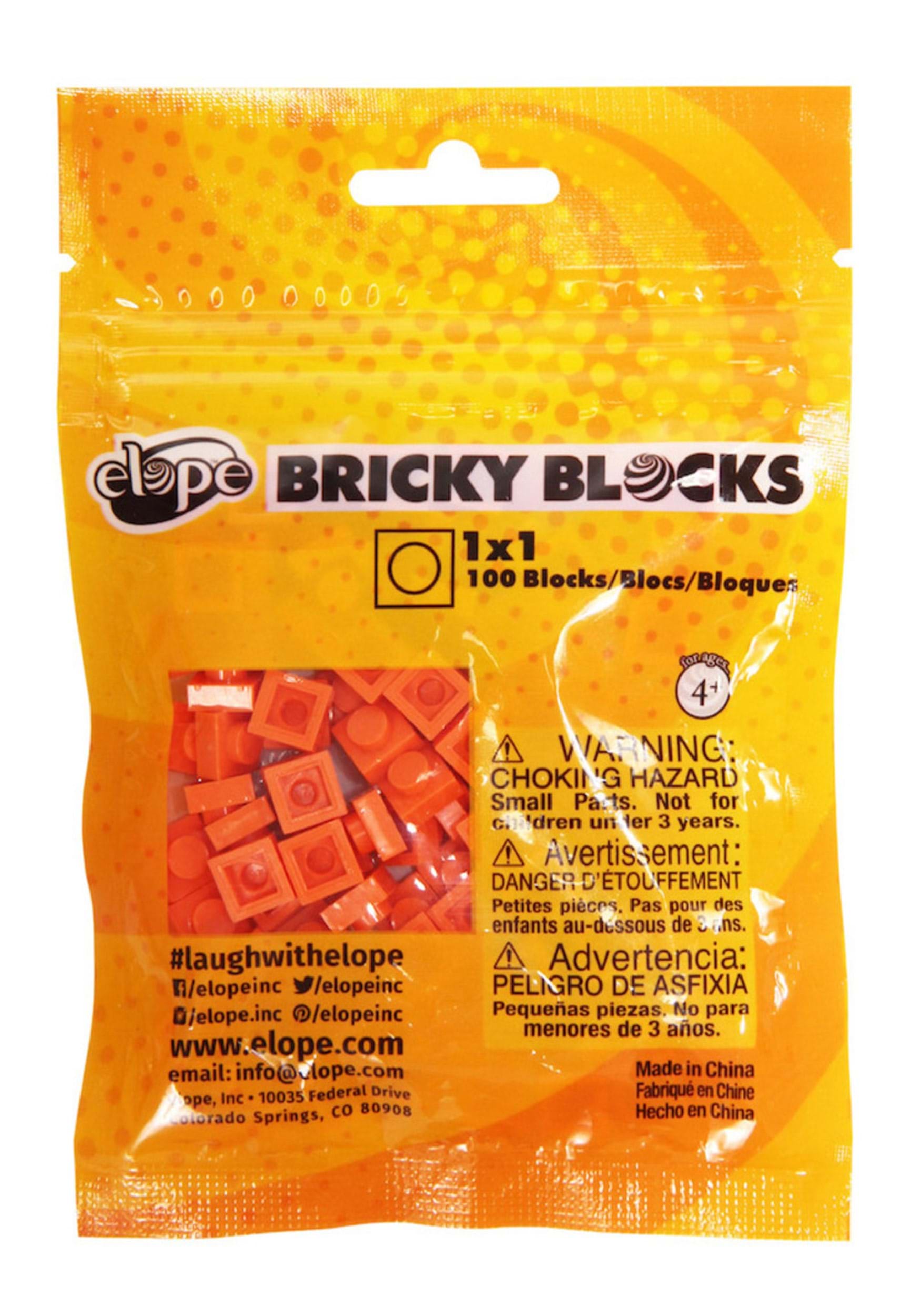 Orange Bricky Blocks 100 Pieces 1x1
