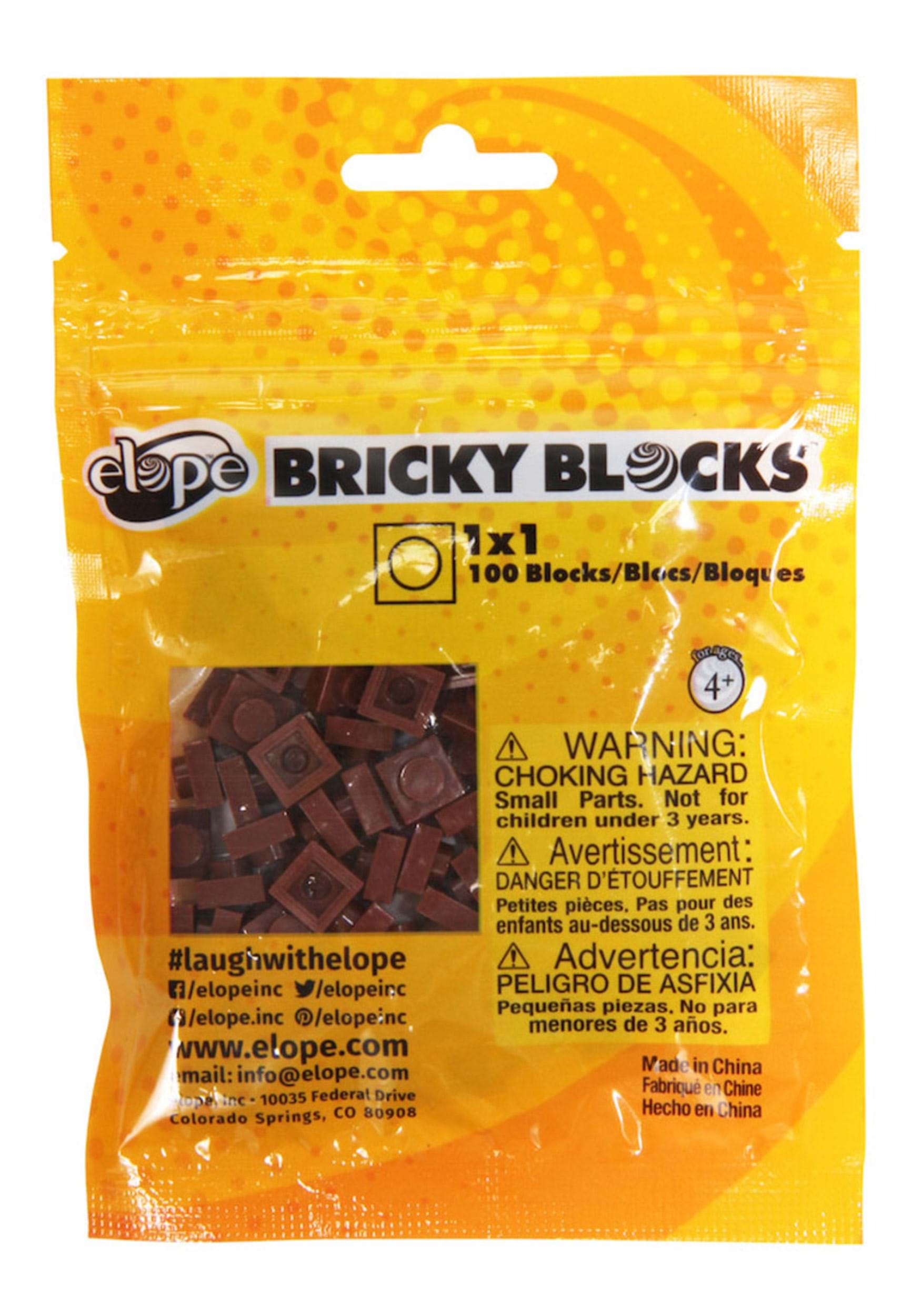 Brown Bricky Blocks 100 Pieces 1x1