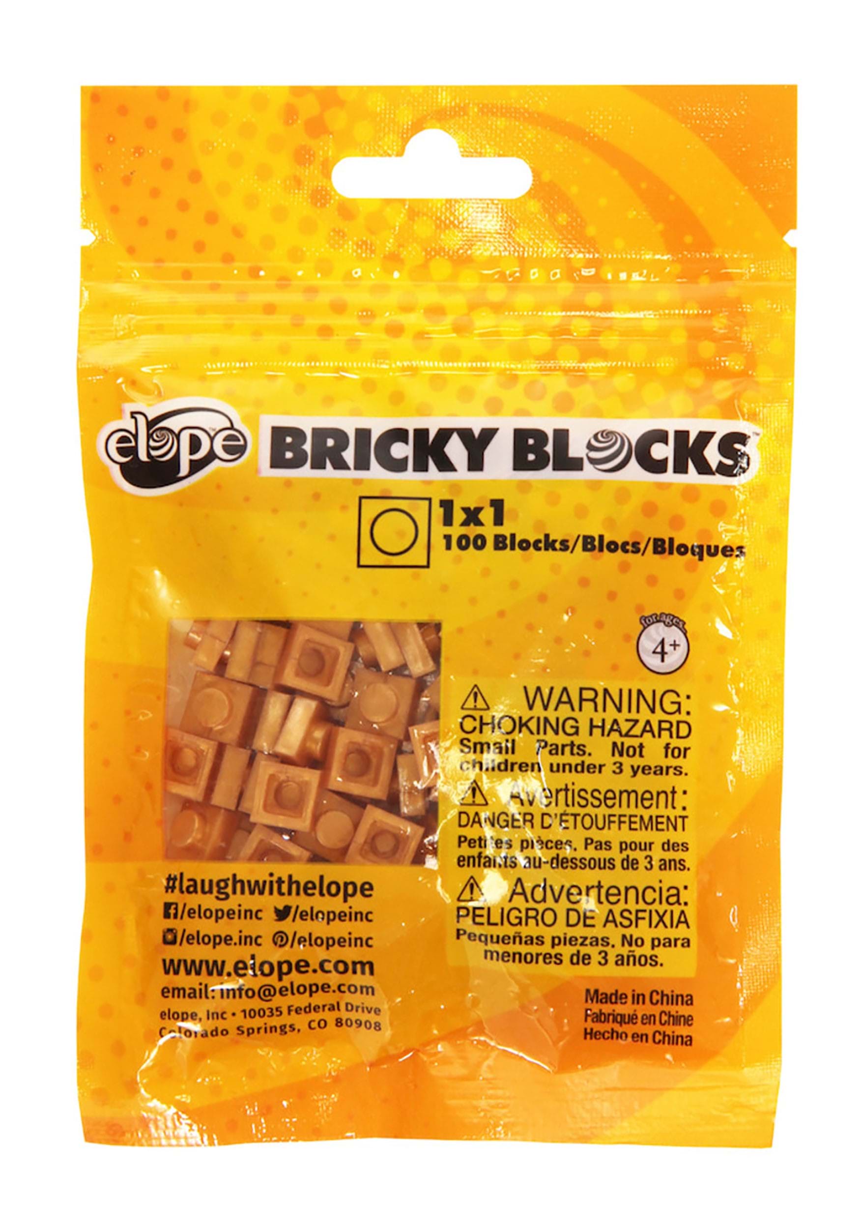 Gold Bricky Blocks 100 Pieces 1x1