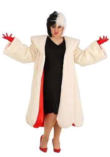 Click Here to buy Plus Size Deluxe Cruella De Vil Coat Womens Costume from HalloweenCostumes, CDN Funds & Shipping