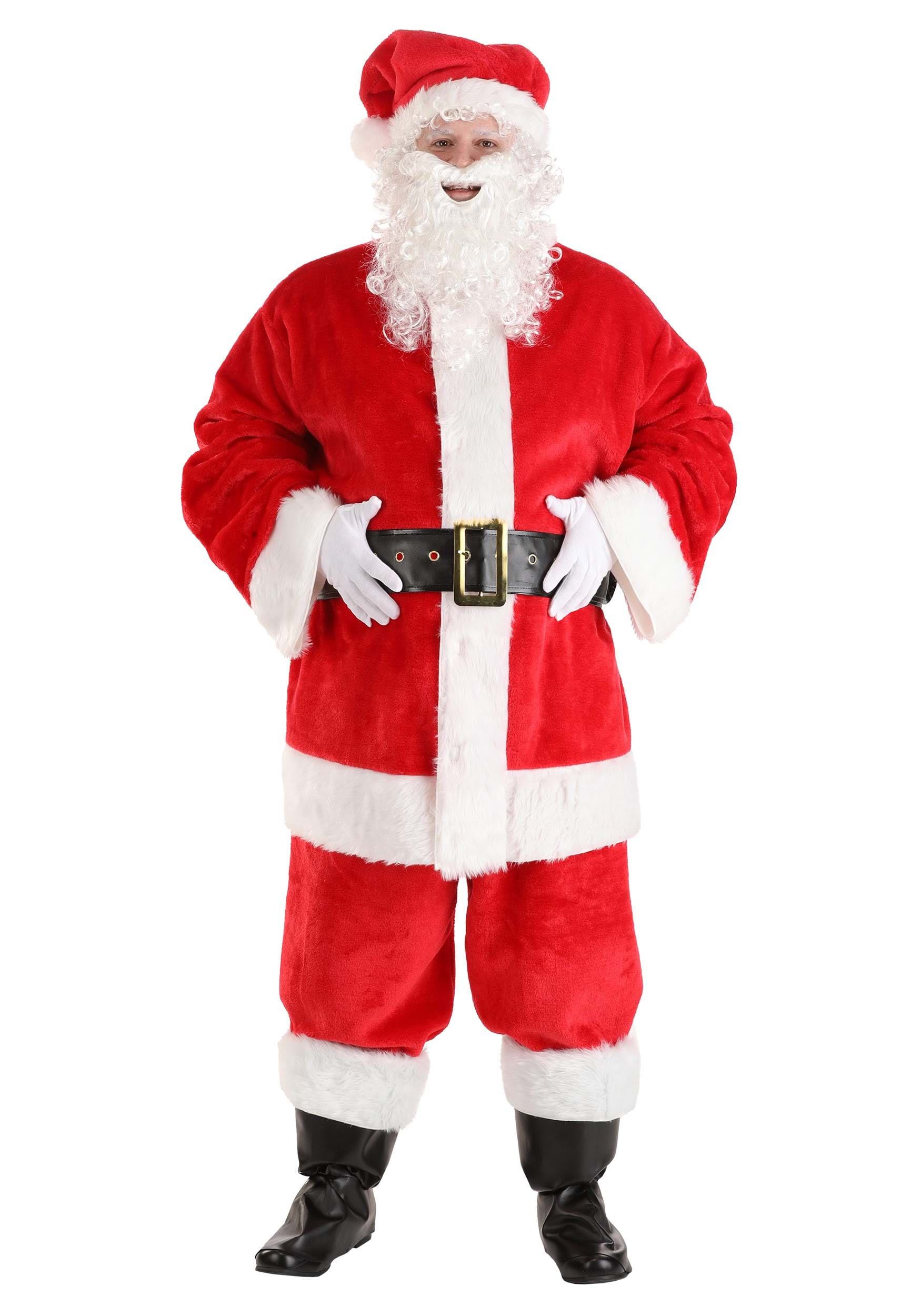 Plus Size Deluxe Red Santa Claus Men's Costume | Christmas Costumes