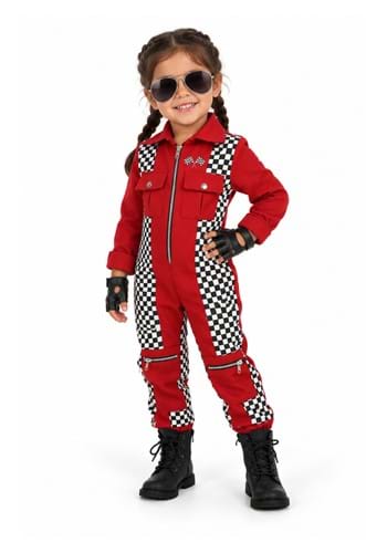 Girls Red Racer Jumpsuit Toddler Costume New Main