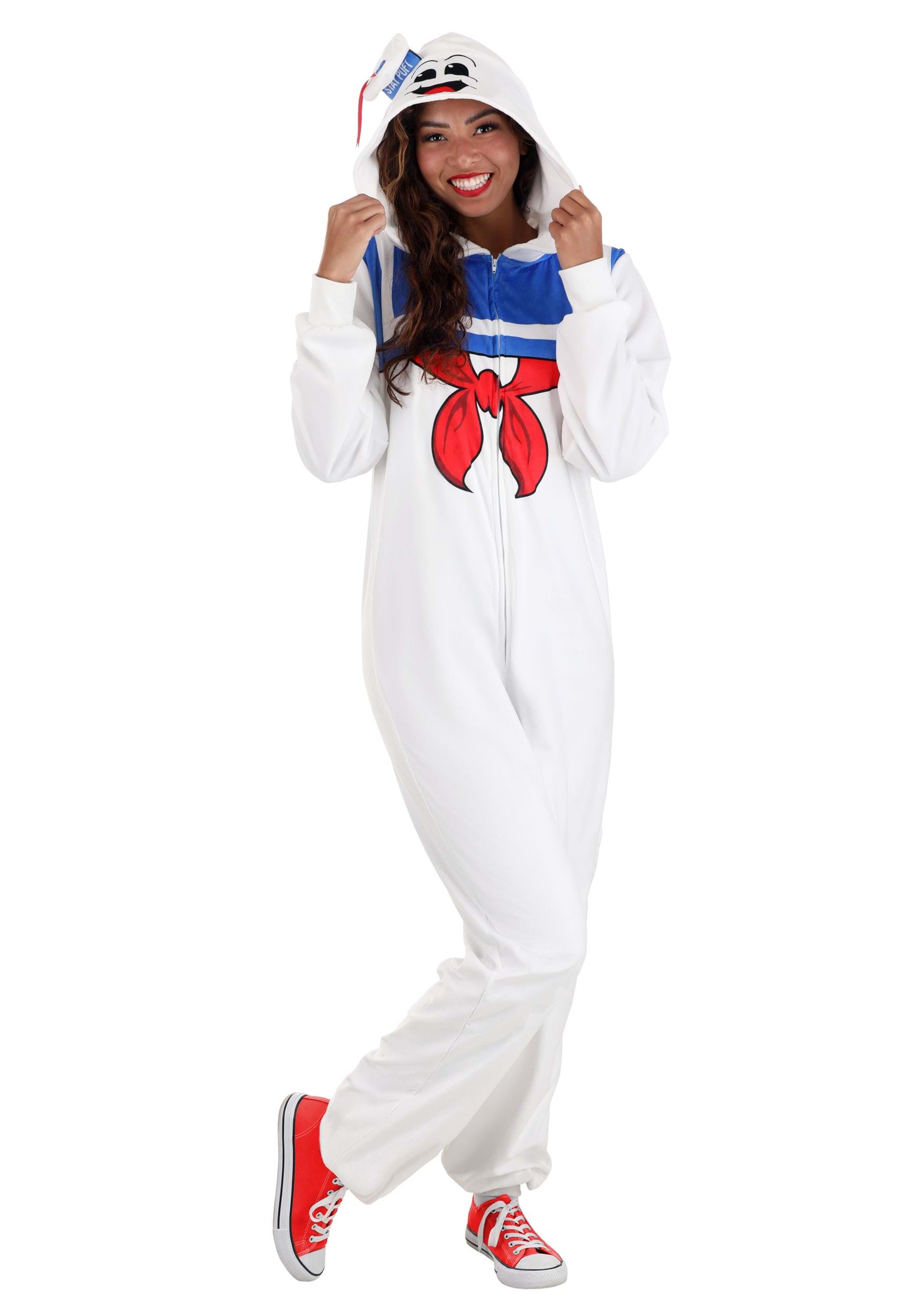 Adult Stay Puft Marshmallow Man Onesie Costume | Ghostbusters Costumes