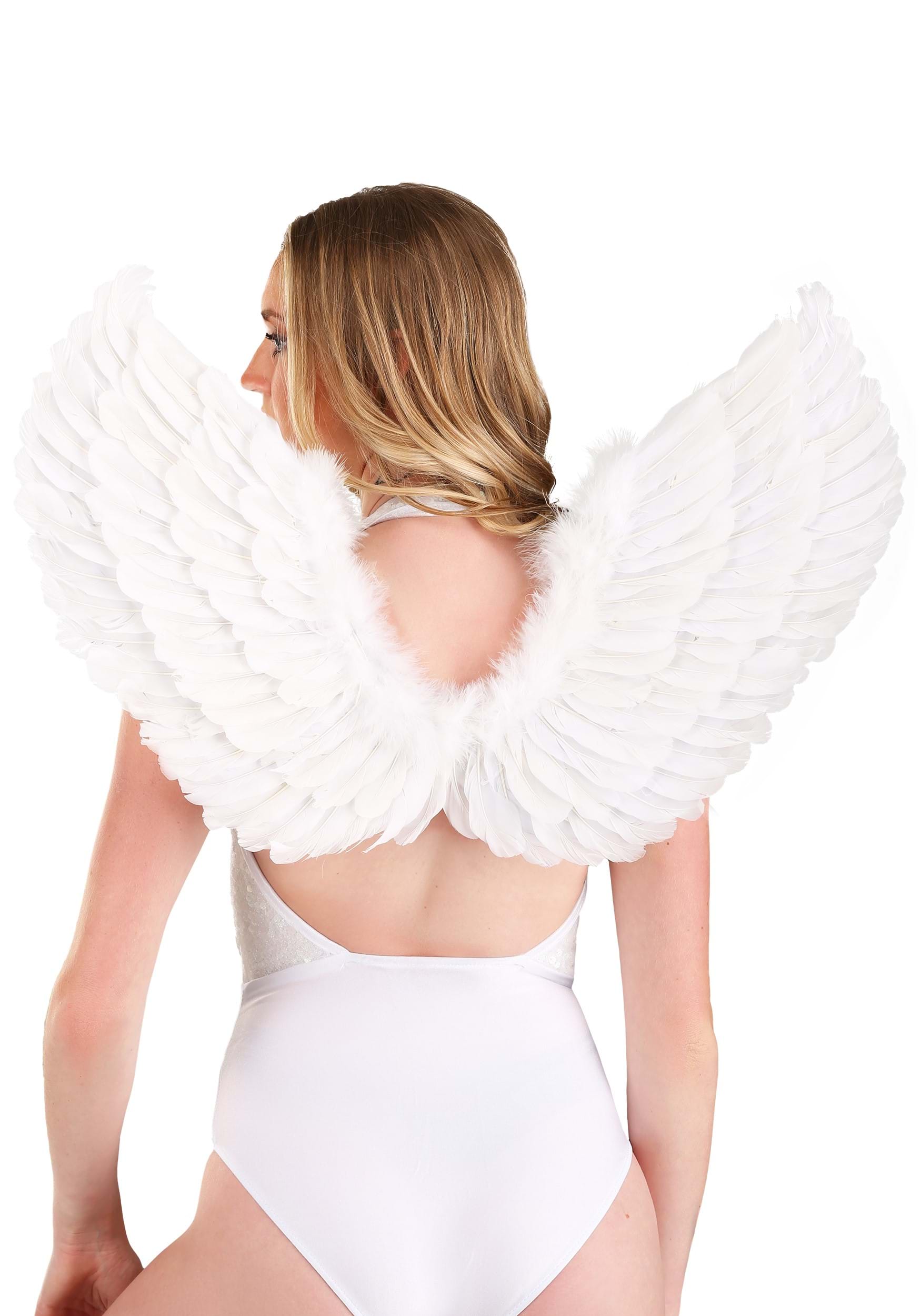 Angel Floating Feather Wings, White, One Size, Wearable Costume Accessory  for Halloween