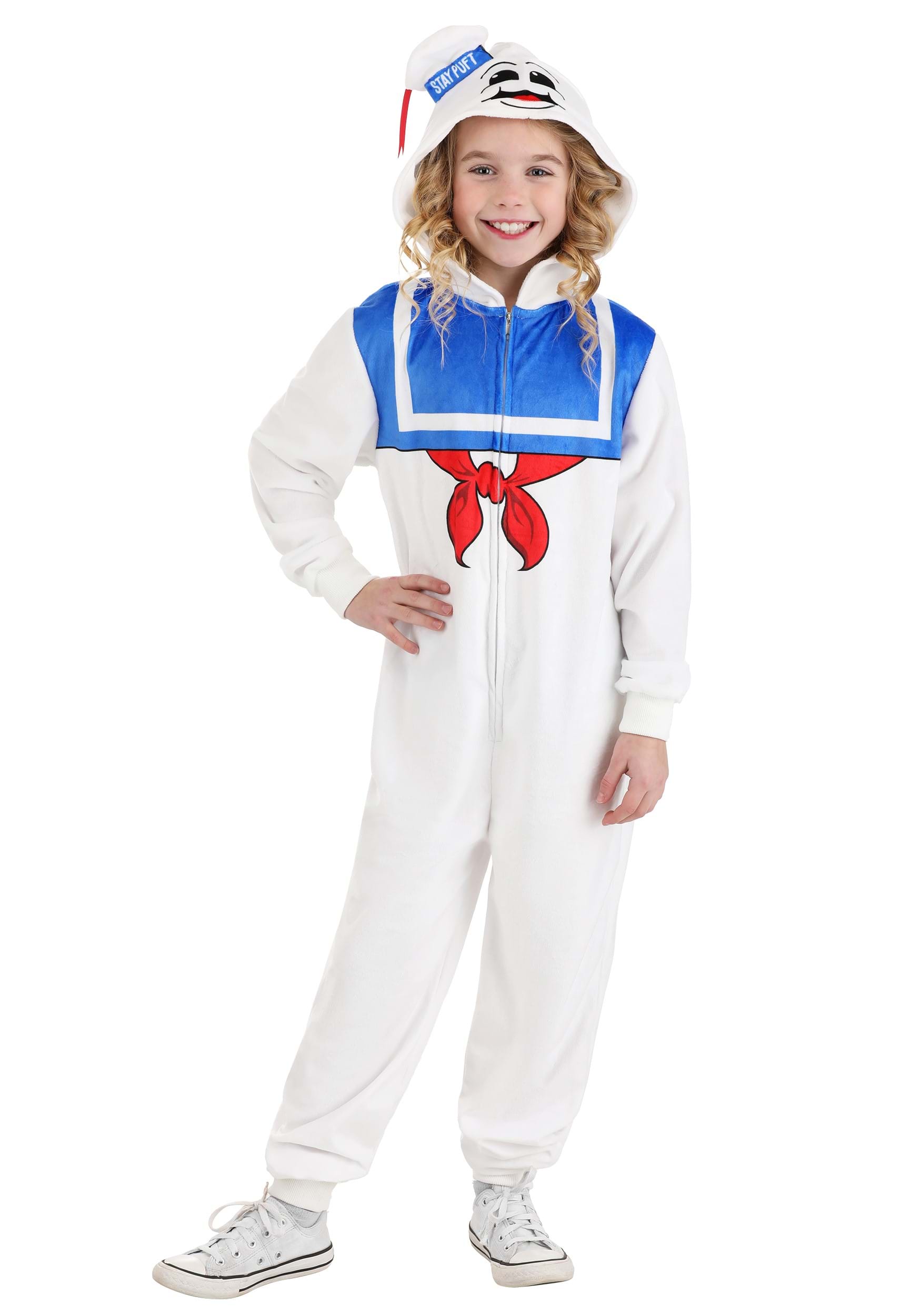 Kid's Stay Puft Marshmallow Man Onesie Costume | Ghostbusters Costumes