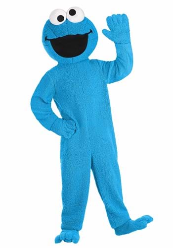 Click Here to buy Adult Cookie Monster Costume Unisex, Officially Licensed Sesame Street Blue Monster Outfit from HalloweenCostumes, CDN Funds & Shipping