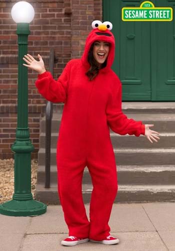 Click Here to buy Sesame Street Adult Elmo Onesie Costume from HalloweenCostumes, CDN Funds & Shipping