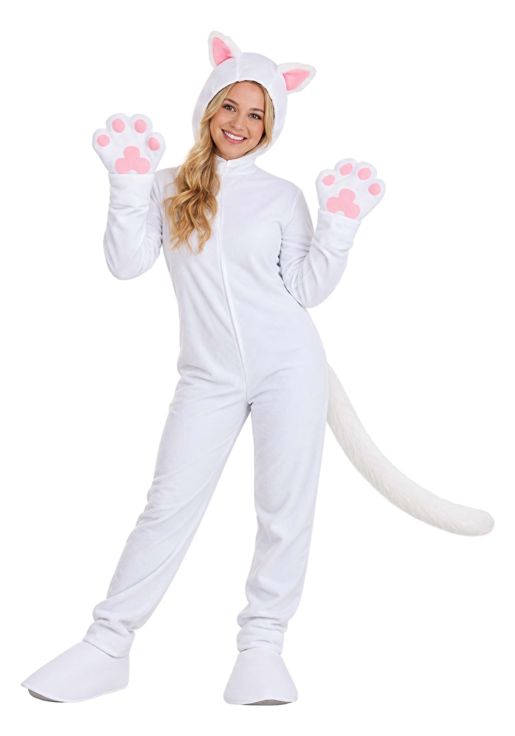 White Cat Adult Costume