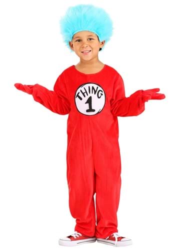 Click Here to buy Toddler Deluxe Thing 1&2 Costume from HalloweenCostumes, CDN Funds & Shipping