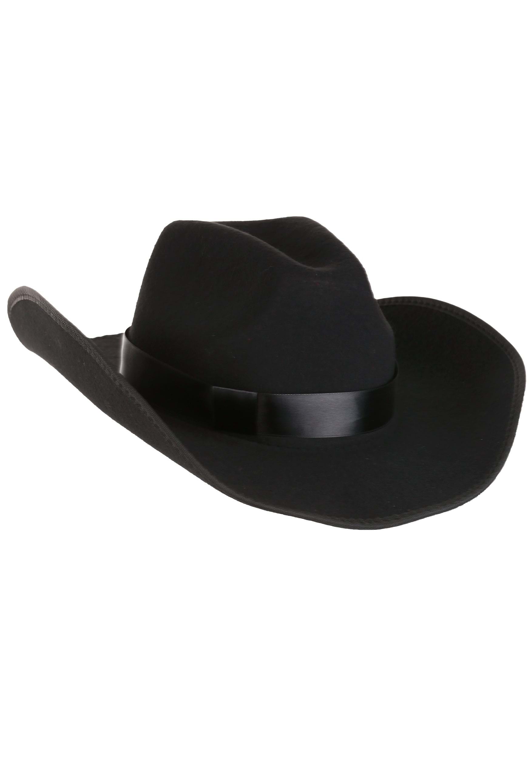 Western Cowboy Hat with Bull Head Pendant, Black/Silver, One Size, Wearable  Costume Accessory for Halloween