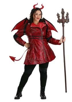 Womens Plus Size Leather Devil Costume