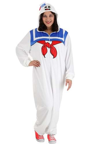 Click Here to buy Stay Puft Marshmallow Man Plus Size Costume Onesie from HalloweenCostumes, CDN Funds & Shipping