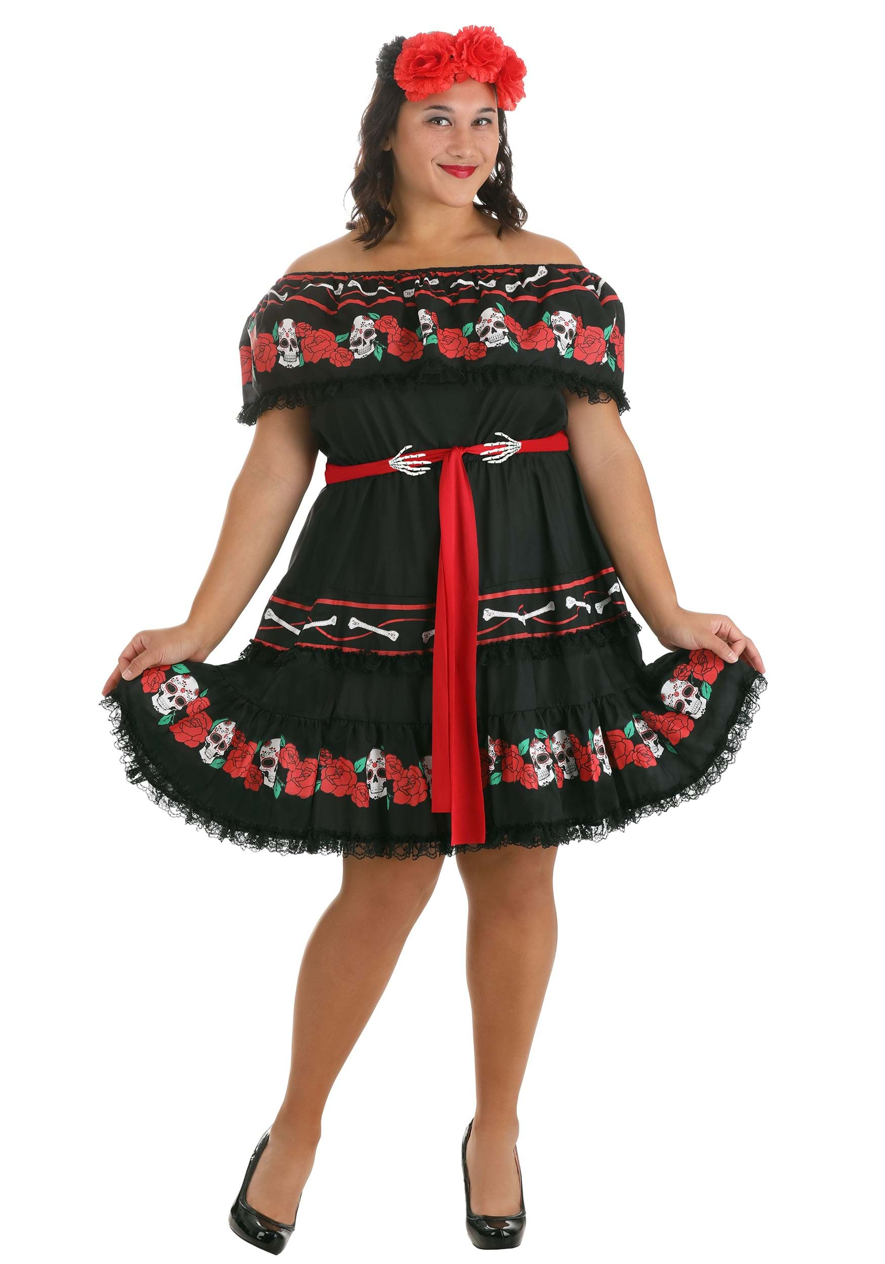 Plus Size Women's Sugar Skull Costume