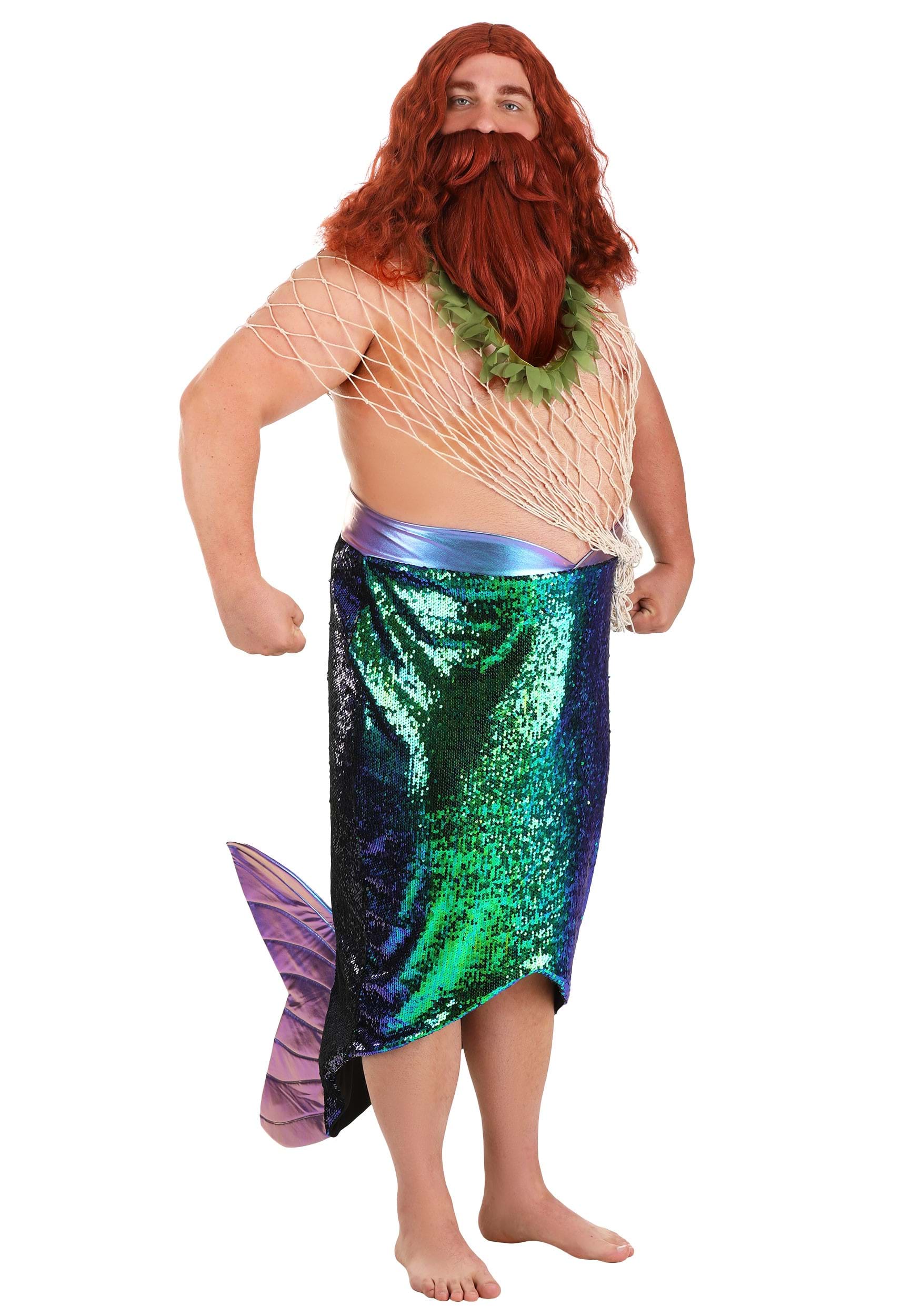 Plus Size Men's Salty Merman Costume | Plus Size Mermaid Costumes