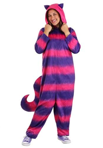 Click Here to buy Plus Size Adult Cheshire Cat Onesie Costume | Alice in Wonderland Costumes from HalloweenCostumes, CDN Funds & Shipping