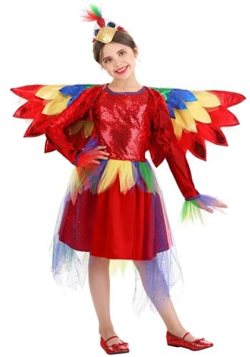 Click Here to buy Girls Tropical Parrot Costume Dress from HalloweenCostumes, CDN Funds & Shipping
