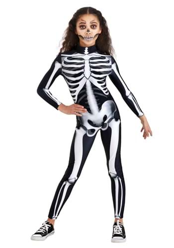Click Here to buy Jumpsuit Skeleton Girls Costume from HalloweenCostumes, CDN Funds & Shipping